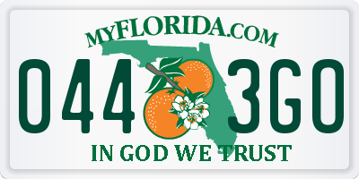 FL license plate 0443GO