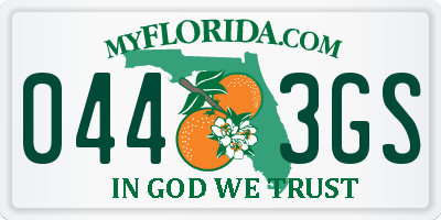 FL license plate 0443GS