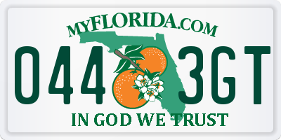 FL license plate 0443GT