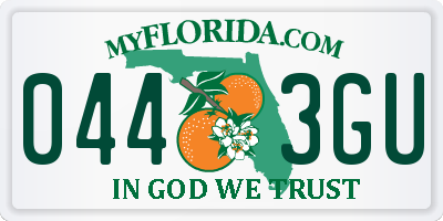 FL license plate 0443GU