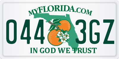 FL license plate 0443GZ