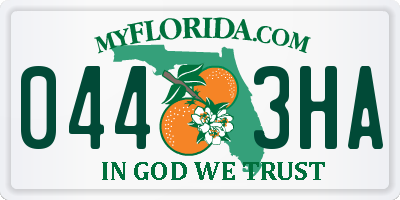 FL license plate 0443HA