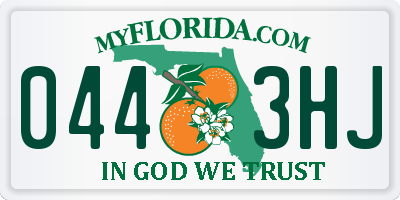 FL license plate 0443HJ