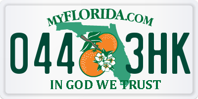 FL license plate 0443HK
