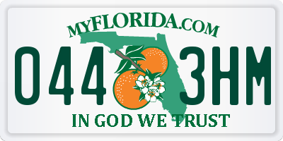 FL license plate 0443HM
