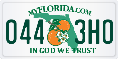 FL license plate 0443HO