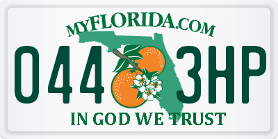 FL license plate 0443HP