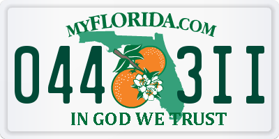 FL license plate 0443II