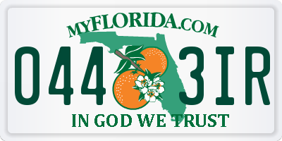 FL license plate 0443IR