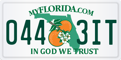 FL license plate 0443IT