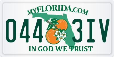 FL license plate 0443IV
