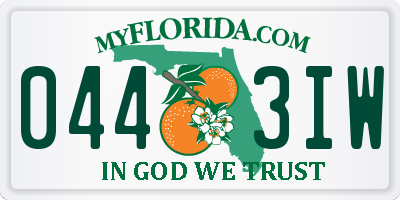 FL license plate 0443IW