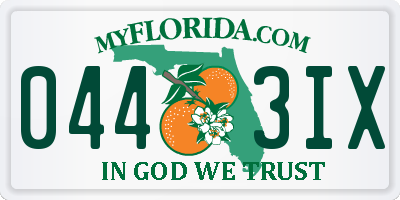 FL license plate 0443IX