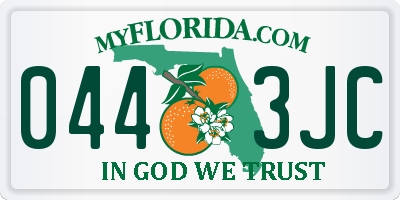FL license plate 0443JC