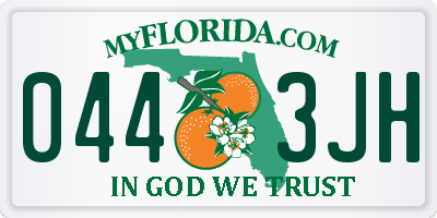 FL license plate 0443JH