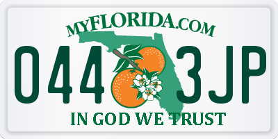 FL license plate 0443JP