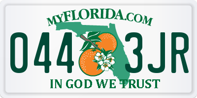 FL license plate 0443JR