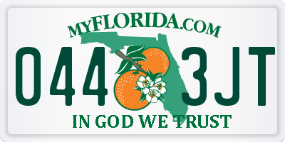 FL license plate 0443JT