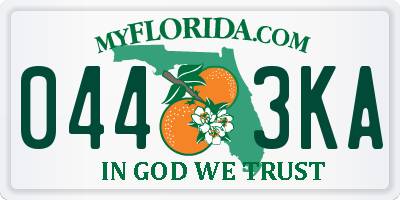 FL license plate 0443KA