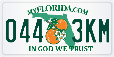 FL license plate 0443KM