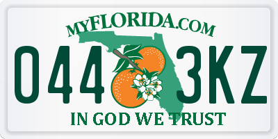 FL license plate 0443KZ