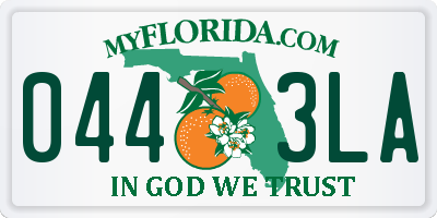 FL license plate 0443LA