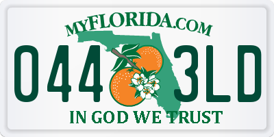 FL license plate 0443LD