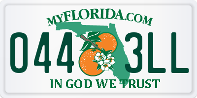FL license plate 0443LL