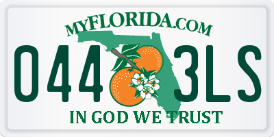 FL license plate 0443LS