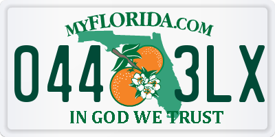 FL license plate 0443LX