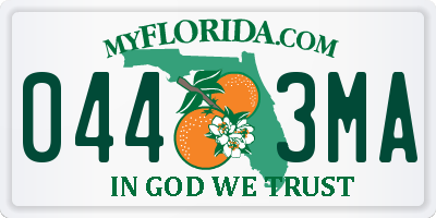 FL license plate 0443MA