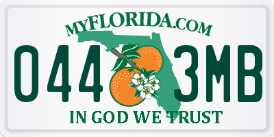FL license plate 0443MB