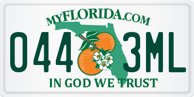 FL license plate 0443ML
