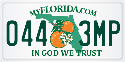 FL license plate 0443MP