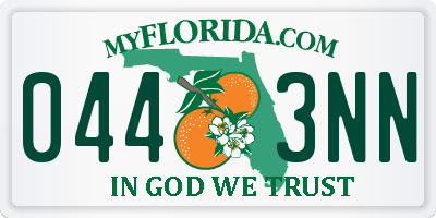 FL license plate 0443NN