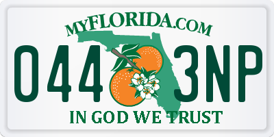 FL license plate 0443NP