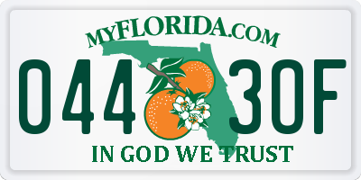 FL license plate 0443OF