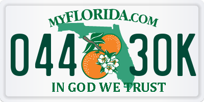 FL license plate 0443OK