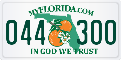 FL license plate 0443OO