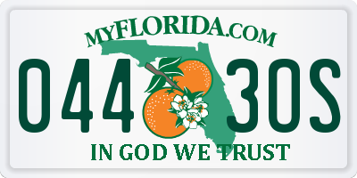 FL license plate 0443OS