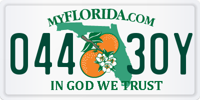 FL license plate 0443OY