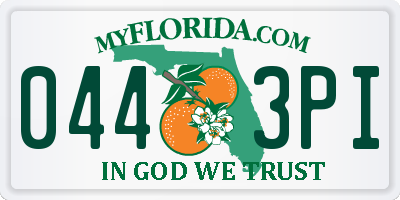 FL license plate 0443PI
