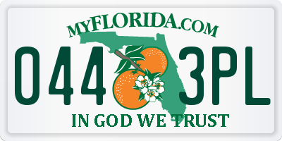 FL license plate 0443PL