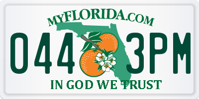 FL license plate 0443PM