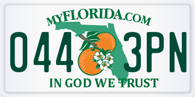 FL license plate 0443PN