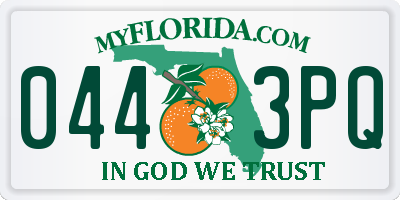 FL license plate 0443PQ