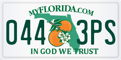 FL license plate 0443PS