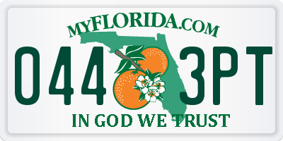 FL license plate 0443PT