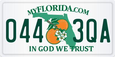 FL license plate 0443QA