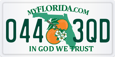 FL license plate 0443QD